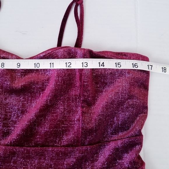 🌸 Free People | Velvet Red Strap‎ Flare dress L - Picture 9 of 10